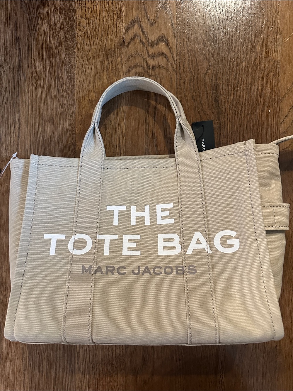 Marc Jacobs Beige Canvas Tote with Bold Logo
